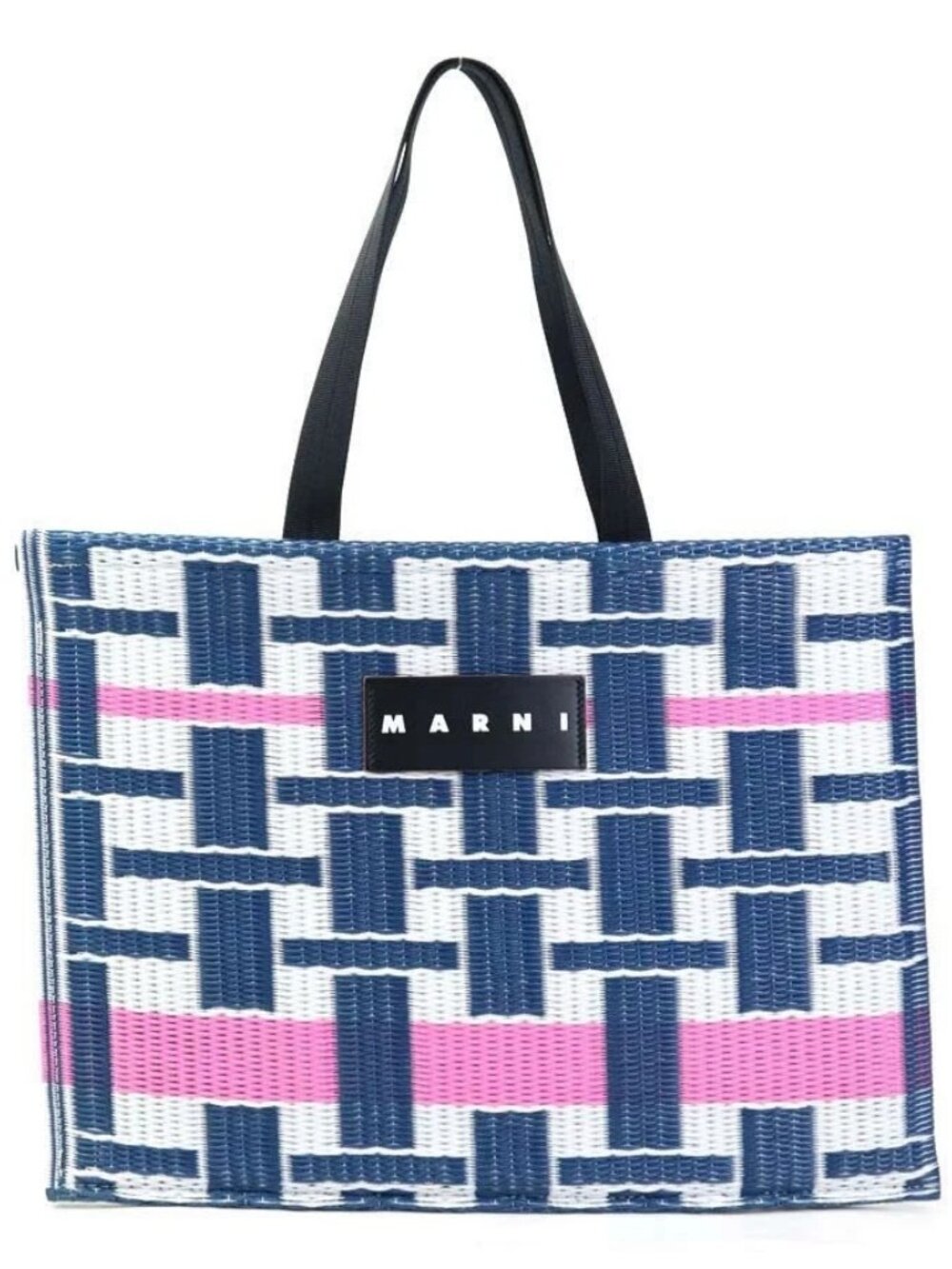 MARNI Handbag Tote Bag Navy/White/Pink PVC -